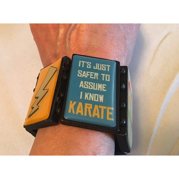 Graphic Quotes Teen Elastic Stretch bracelet Colorful Y2k - Picture 3 of 4